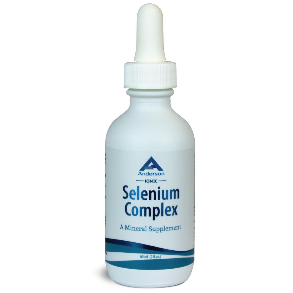 Anderson Ionic Selen Complex, Liquid Selen Supplement Kapky, Podporuje štítné tělísko a imunitní systém, Antioxidant, Boj zdarma Radikály, Mineral Glass Lahvička s kapátkem, 40 Servings, 2 fl oz