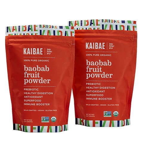 Premium Organic Baobab Powder I Prebiotic Gut Health, Intermitent Fasting, Imunity, Hydratace cd 124; Vitamin C, Polyfenoly, Minerály cd 124; Fiber Supplement cut 124; 16 oz.