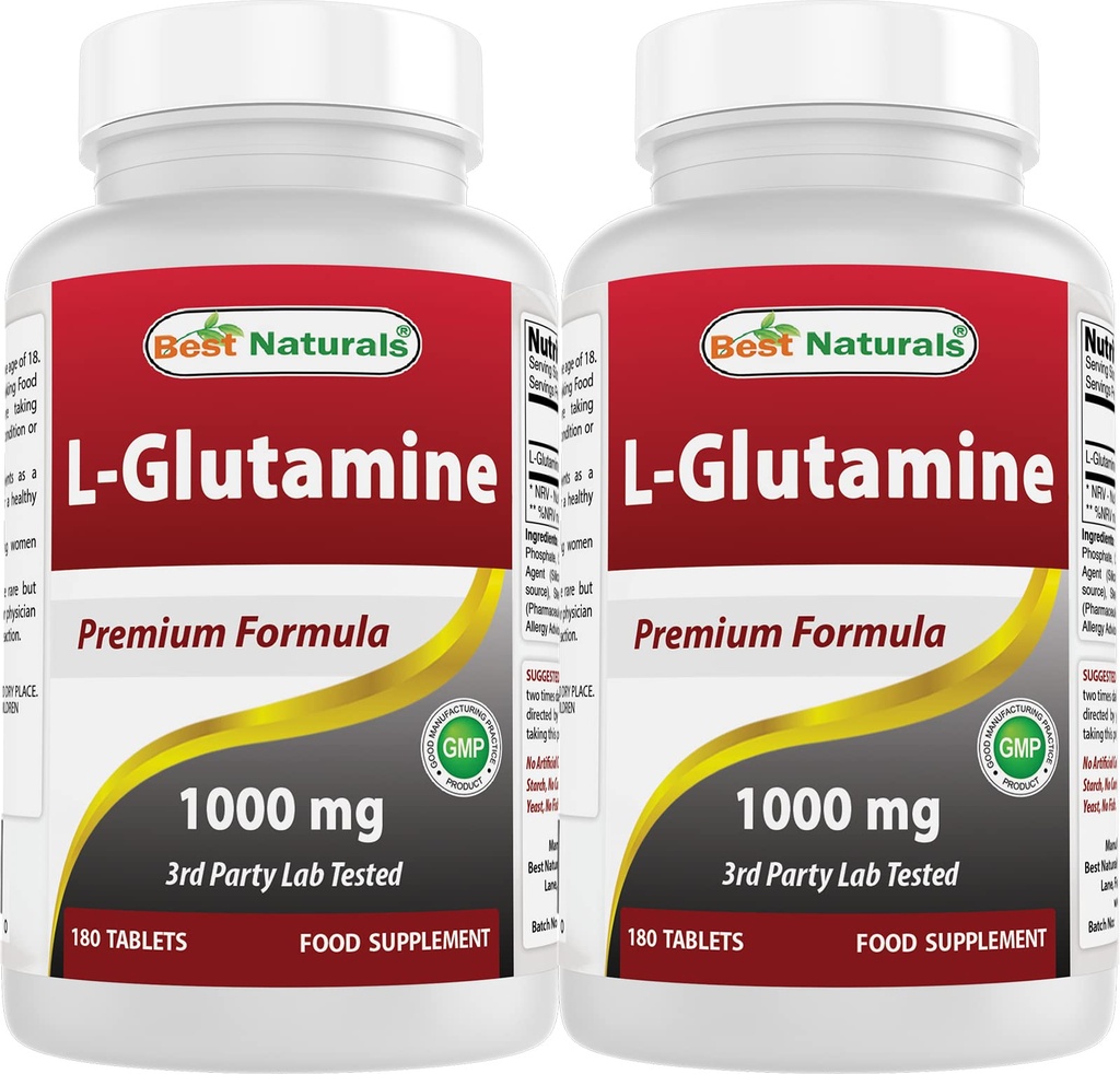 Nejlepší Naturals L- glutamin 1000 mg 180 tablet (180 Počet balení po 2)