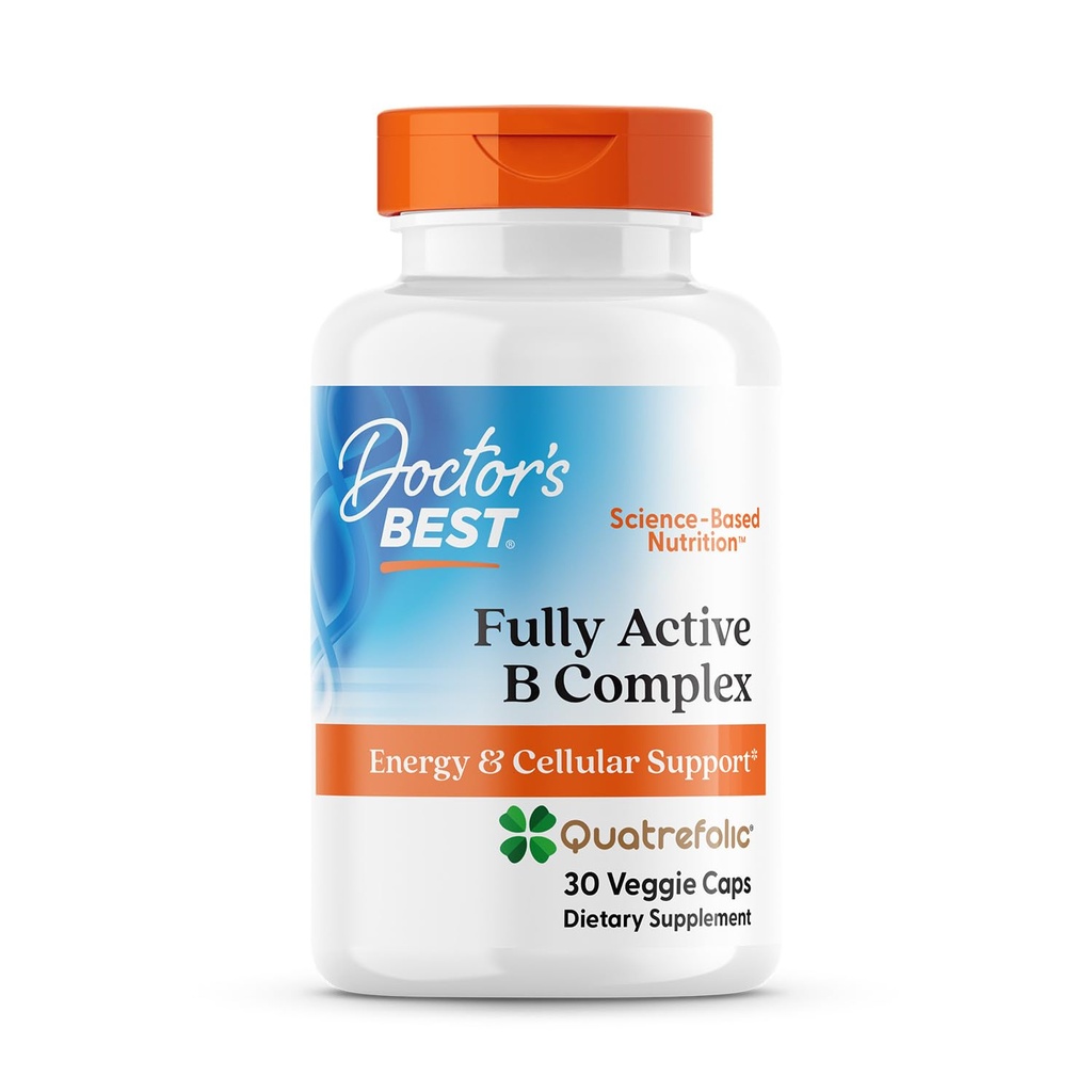 Doctor's BEST Fully Active Vitamin B Complex Supplement, 30 Veggie Capsules
