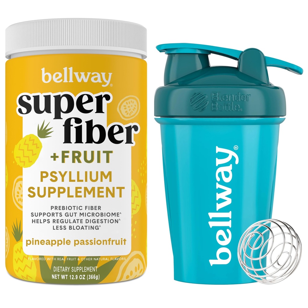 Bellway Super Fiber Powder + Ovoce, Ananas Passion Ovoce Shaker Lahve Bundle