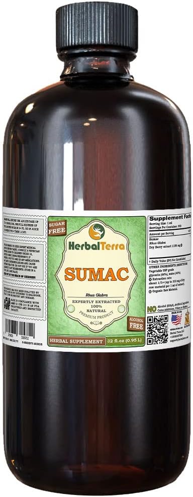 Suma (Pfaffia paniculata) Glycerit, sušený Roots Alcohol- Free Liquid Extract (Značka: HerbalTerra, Proudly Made in USA) 32 fl.oz (0.95 l)
