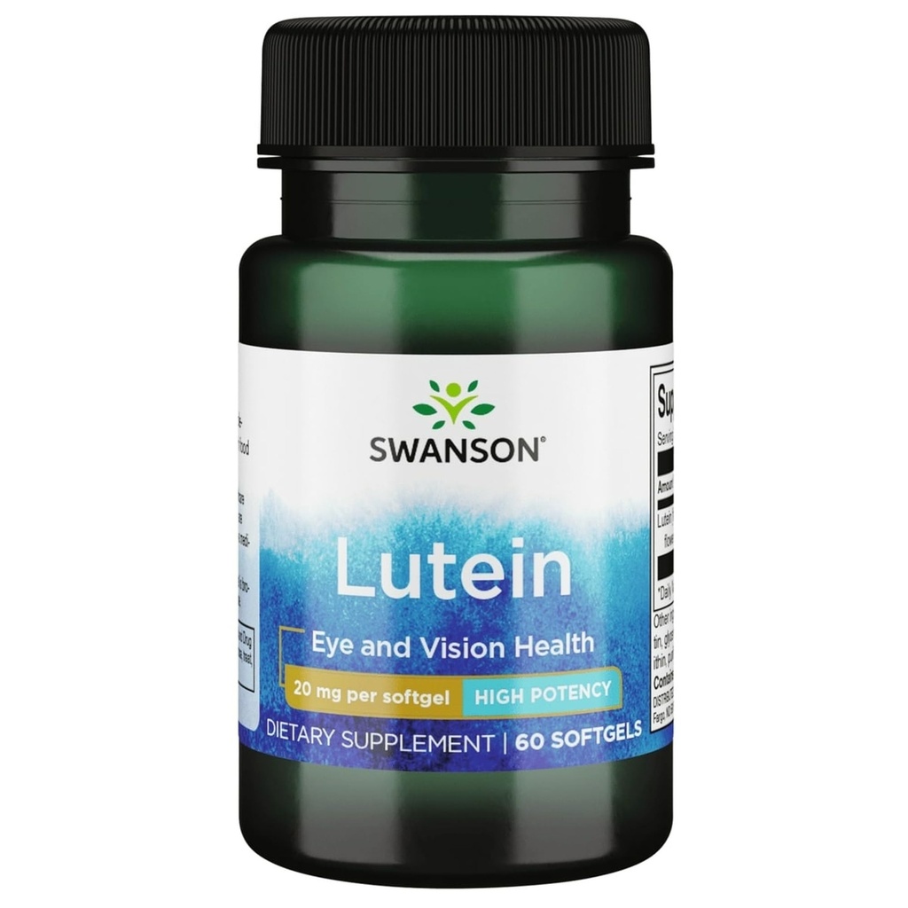 Swanson Lutein 20 miligramů 60 Sgels