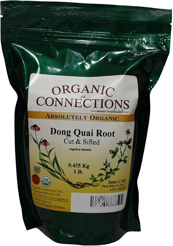 Dong Quai Root, Cut and Sifted, Organic (1 libra)