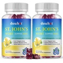 St John 's Wort Gummies 600mg, 3 in 1 Organic Bylinné doplňky pro Stress Relief, Podpora nervového systému, s Ashwagandha & Svatý Basil Extract pro dospělé a děti, Non- GMO, Vegan, 120 ct.