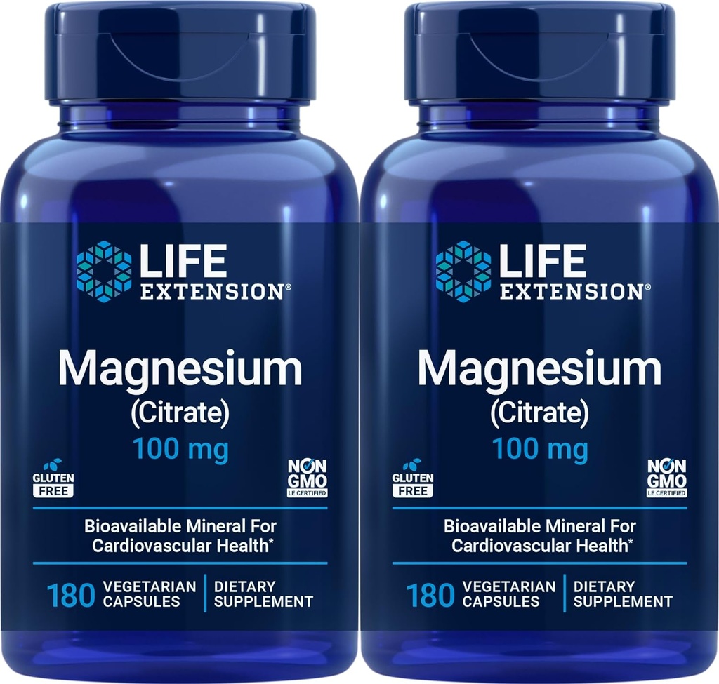 Life Extension Magnesium (Citrát) 100mg, 180 Veg Caps (Balení po 2) - Mag dodatek