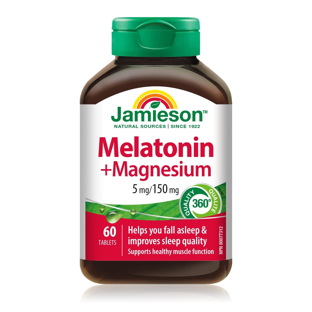 Jamieson Melatonin s hořčíkem 5 mg / 150mg, 60 tablet