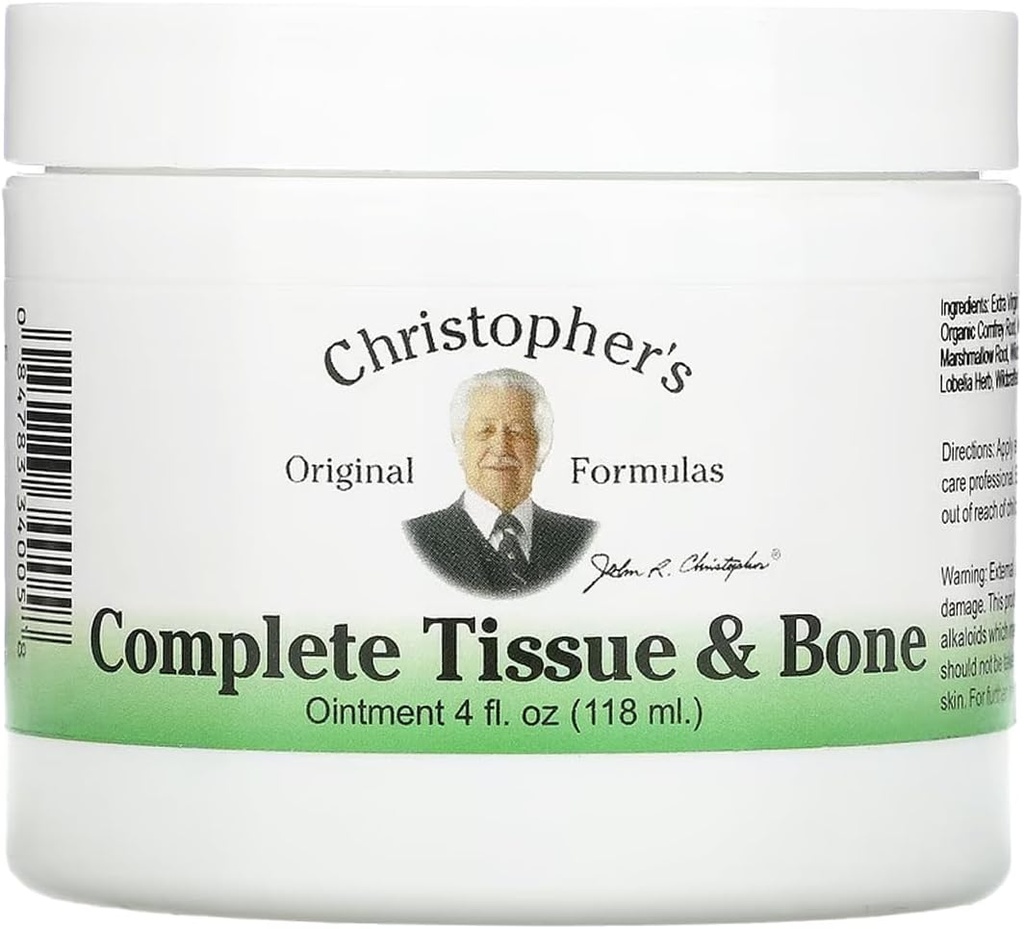 Christopher 's Original approvas Complete Tissue & Bone Ointment, Bylinné téma pro svalovou a společnou podporu, 4 fl oz