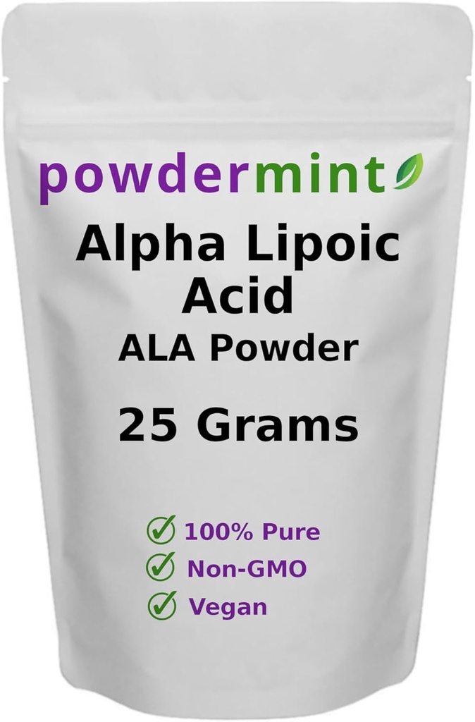 Alpha kyselina lipoová prášek (RS- ALA, čistý ALA) (vícečetné velikosti) Antioxidant (ALA prášek) Scoop Zahrnuto