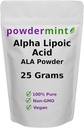 Alpha kyselina lipoová prášek (RS- ALA, čistý ALA) (vícečetné velikosti) Antioxidant (ALA prášek) Scoop Zahrnuto
