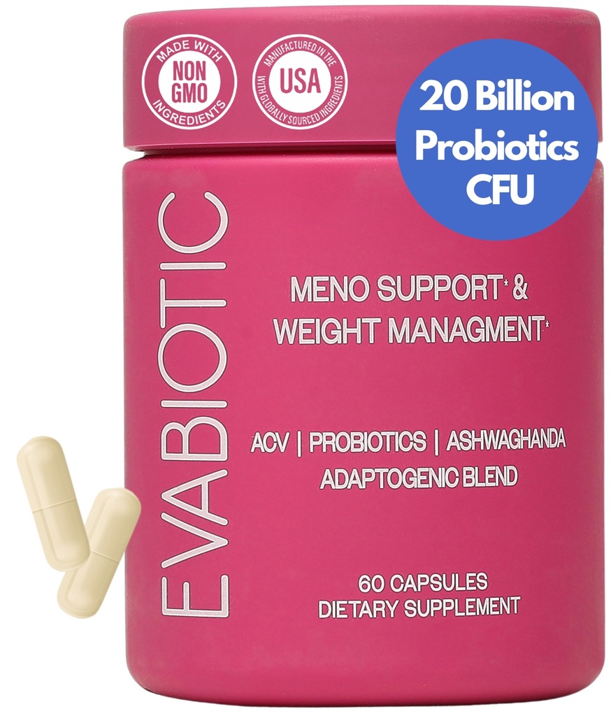 Kompletní menopauza Vitamíny - Ashwaghanda, Probiotika, ACV pro hubnutí, Hot Flashs, Noční poty, Bloat, Hormon Balance - Vegan 60 Caps Menopauza doplňky pro ženy Non- GMO