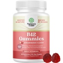 Vitamin B12 Gummie pro dospělé - Bezcukrový vitamin B12 1000 mcg Žvýkací Žvýkačky pro energii a nálady Podpora imunitního a nervového zdraví - Kosher Non- GMO & Gluten Volný dodatek pro ženy a muže - 60 Počet
