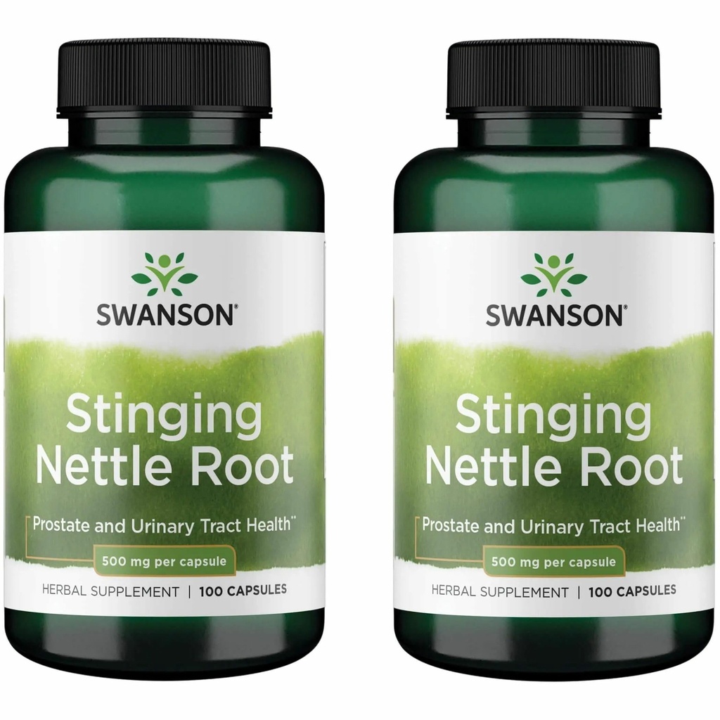 Swanson Stinging Nettle Root (Urtica Dioica) - Bylinný dodatek - (100 kapslí, 500mg) (2 balení)