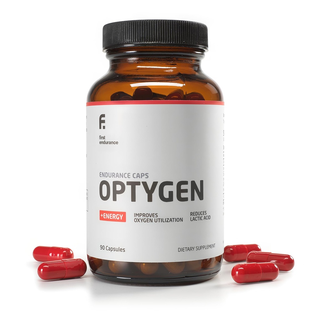 PRVNÍ ENDURANCE Optygen - Premium Endurance Dodatek 124; Zvýšení výkonu a vytrvalost 124; Zlepšuje využití kyslíku 124; 90 Kapsle