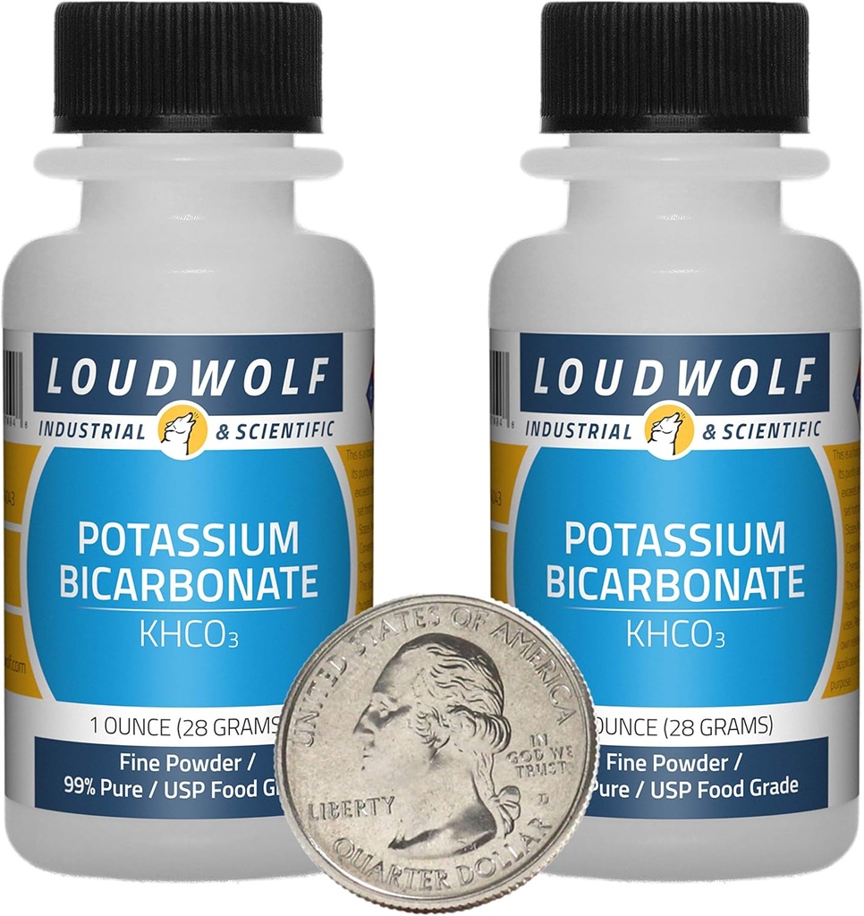 Bikarbonát draselný / 2 Ounces / 2 Lahvičky / 99% čistý USP potravinářský stupeň / jemný prášek