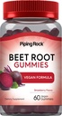 Piping Rock Beet Root Gummies CLAS124; 60 Count CLAS124; pro muže a ženy CLAS124; Oxid dusnatý dodatek CLAS124; s vitaminem C a Black Pepper CLAS124; Strawberry Flavor CLAS124; Vegan, Non- GMO, gluten zdarma