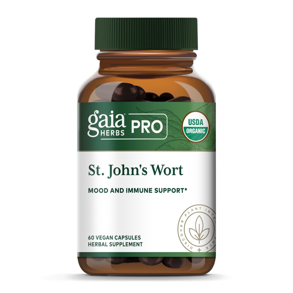 Gaia Herbs Pro St. John 's Wort - Zdravý imunitní systém Supplement - Zdravý doplněk s Organic St John' s Wort - 60 Liquid Phyto-Caps (30 Servings)
