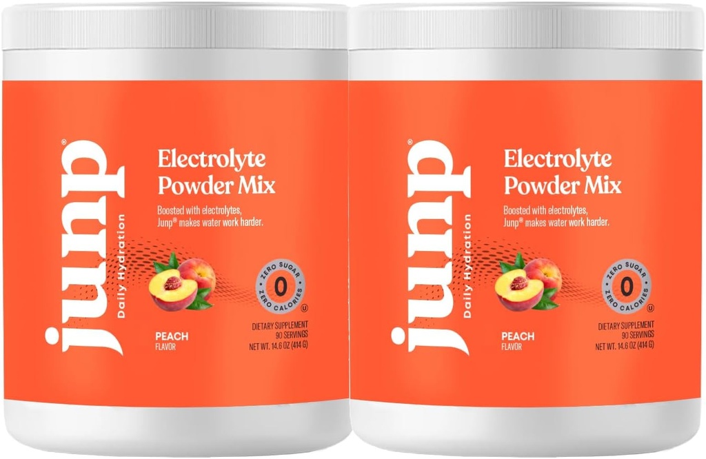 JUNP Electrolytes Powder No Sugar No Carbs - Orchard Fresh Juicy Peach Drink Mix - Draslík & Salt Electrolyte Hydration Powder Nula Calorie Sugar Free Electrolyte Powder, Keto Friendly, 180 Serings