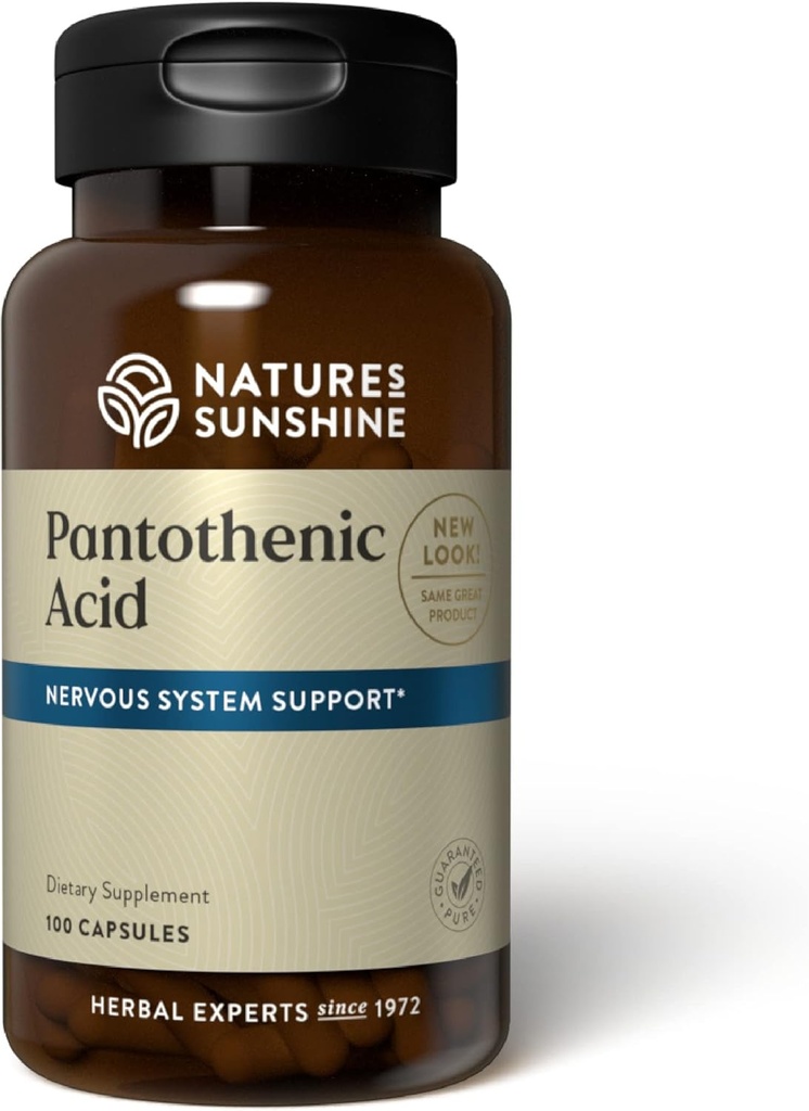 Nature 's Sunshine Pantothenic Acid, 100 Kapsle 124; Vitamin B5 podporuje nervové systémy, pomáhá Adrenal Gland funkce, a je požadováno, aby některé hormony