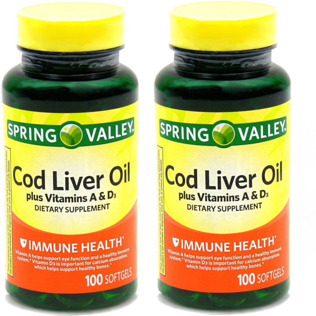 Jarní údolí - Cod Jaterní olej s vitamínem A & D 100 softgely (balení po 2)