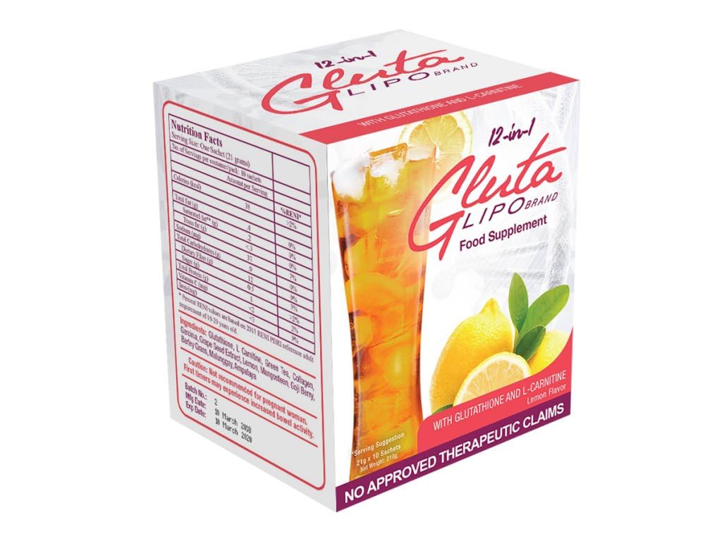 GlutaLipo 12- IN-1 LEMON FLAVOR, 10 Sachetů