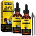 2 Pack Black Seed Oil Organic Cold Pressed, 100% čisté a přírodní tekuté černé Seed Oil Cold Pressed Glass Lahvička 60ML pro péči o pleť, nuriše a Hydrates vlasy