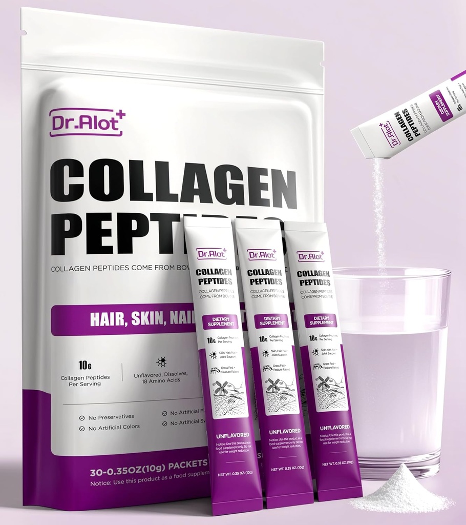 2X Boost kolagen Peptidy Prášek pro kůži Hair nehtové spony zdraví, Ultra vysoká absorpce kolagen prášek s hydrolyzovaný typ 1 & 3 + VC, Neochucené kolagen doplňky pro ženy a muže, 30 Služební