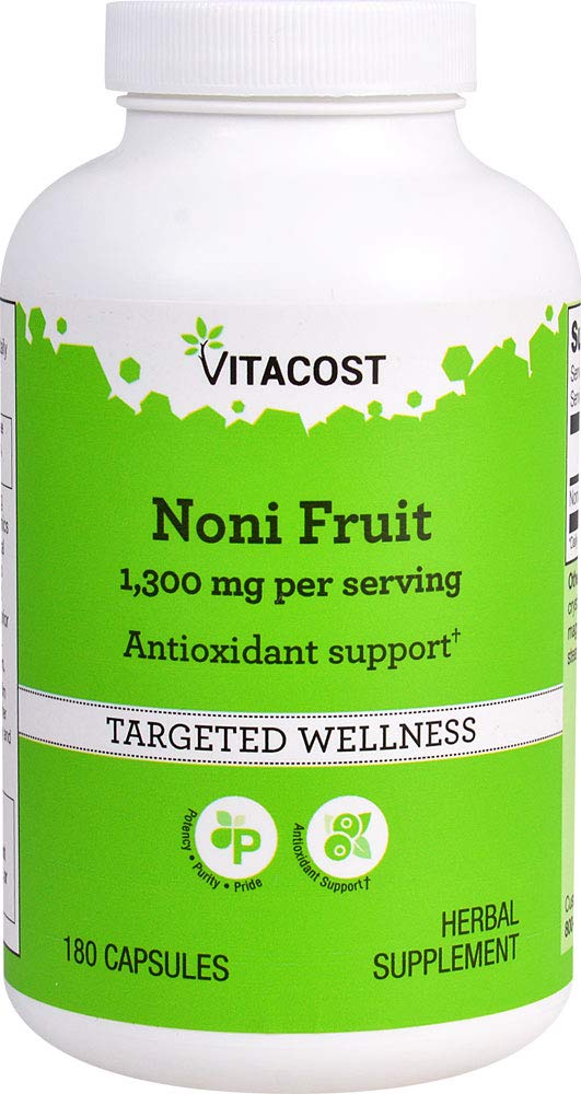 Vitacost Noni Fruit - 1 300 mg na porci - 180 Kapsle
