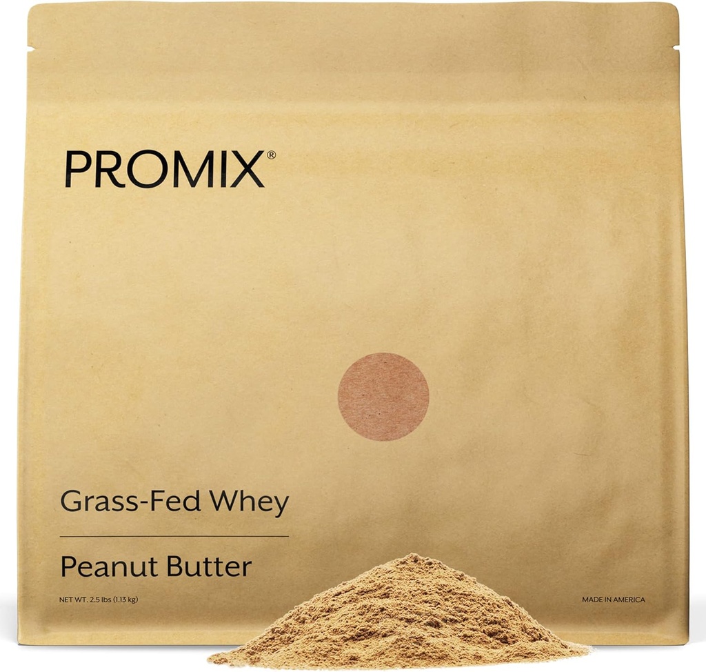 ProMix Nutrition Whey Protein Powder, Arašídové máslo - Grass- Fed - The Post Workout Fitness & Nutrition Shakes, Smoothies, Pečení a Vaření recepty - Gluten- Free & Keto- Friendly - 2.5 Pound (Balení po 1)