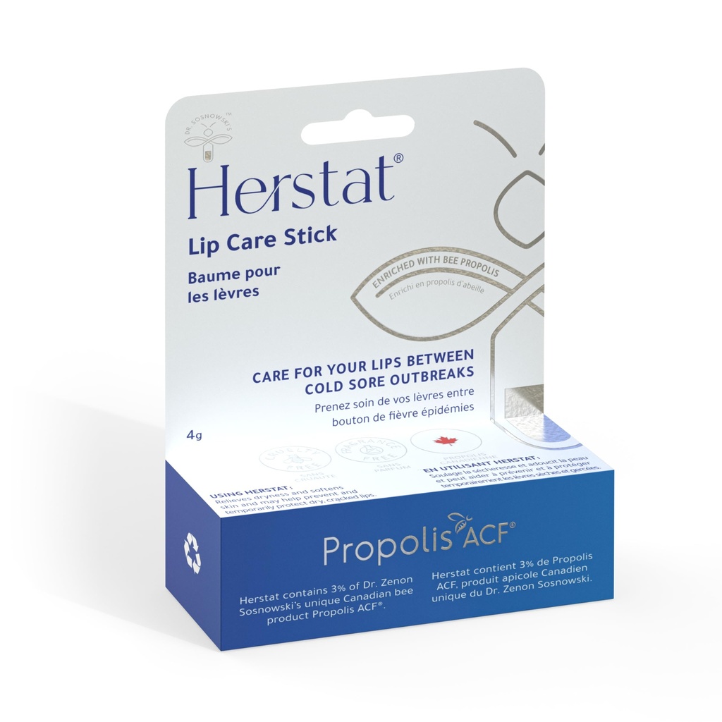 Herstat Denní Balzám na rty 124; Use Between Cold Sore Outbreaks Of 124; 3% Propolis Of 124; Softens, Hydrates Coldsore Prone Lips