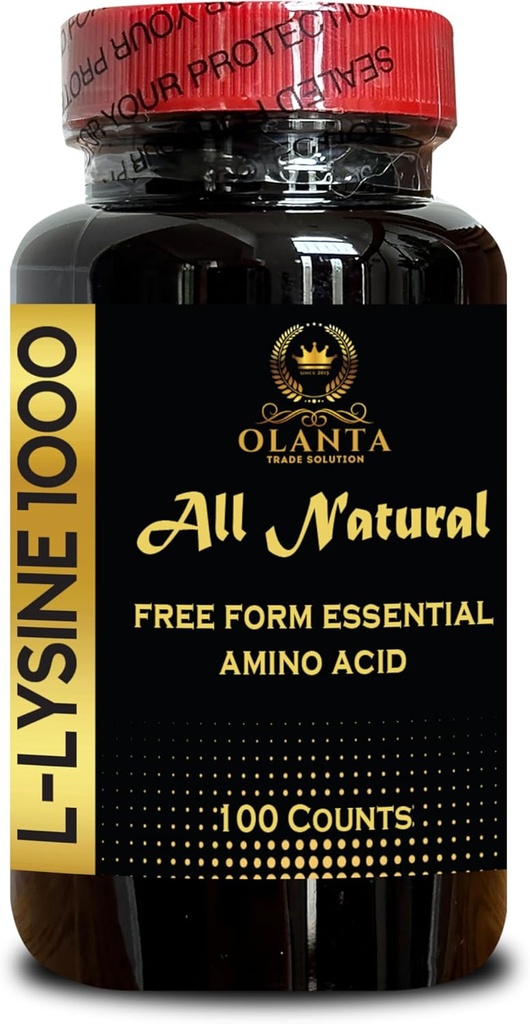 L- LYSINE 1000 mg zdarma forma aminokyseliny esenciální - Lysinový dodatek Muscle Maintenance and Recovery Imunity System, Amino Acid Free Form, Advanced Formule Lysin - 1 Lahvička 100 Counts