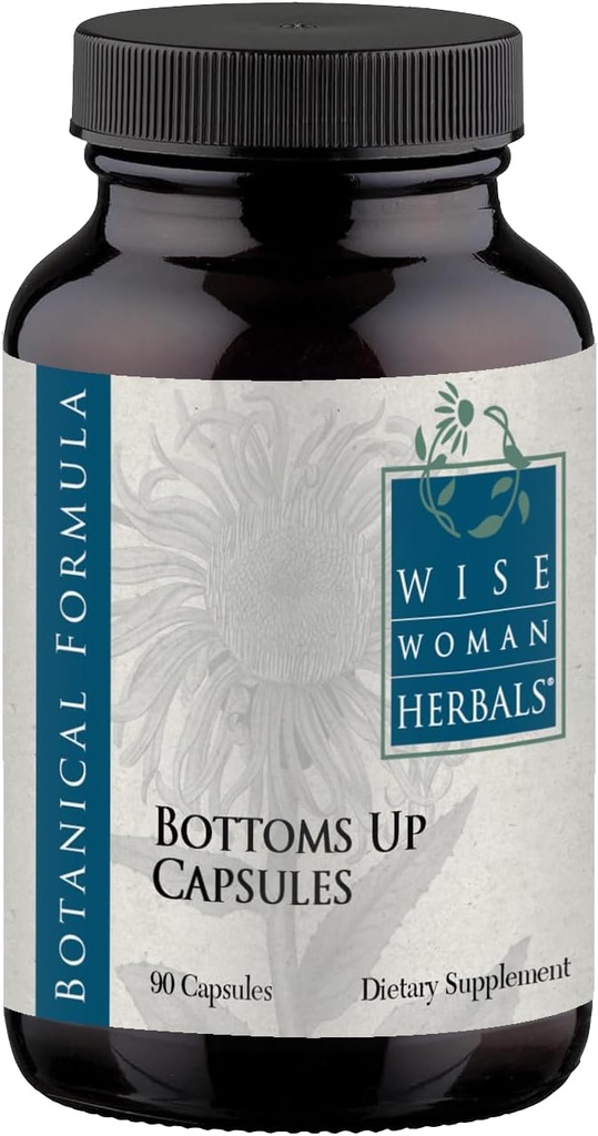 Moudrá žena Herbals Bottoms Up Kapsle, Bylinné žilní podpora pro zdravé cirkulace, Vein integrity, a příležitostné otoky, Non- GMO, Additive- Free Formule, 90 Veg Caps