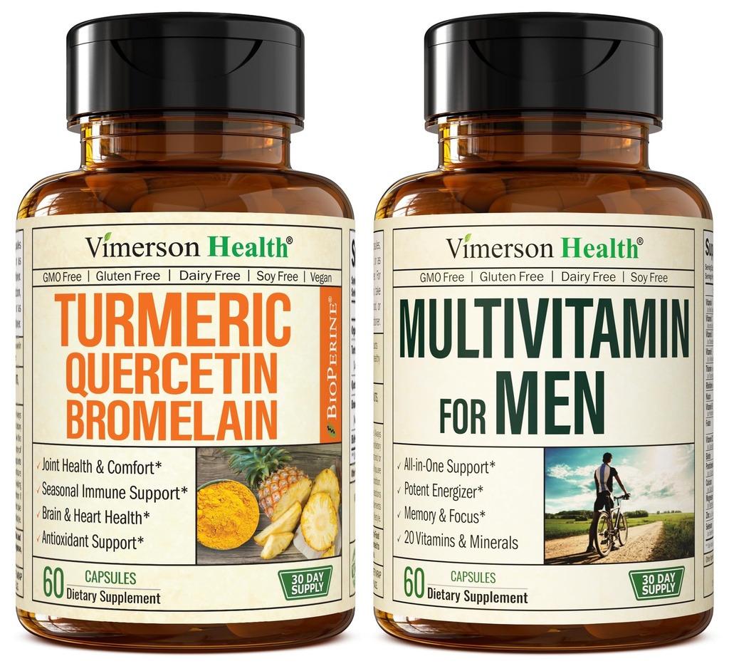 Quercetin s bromelainem a kurkumin a kompletní multivitamin pro muže