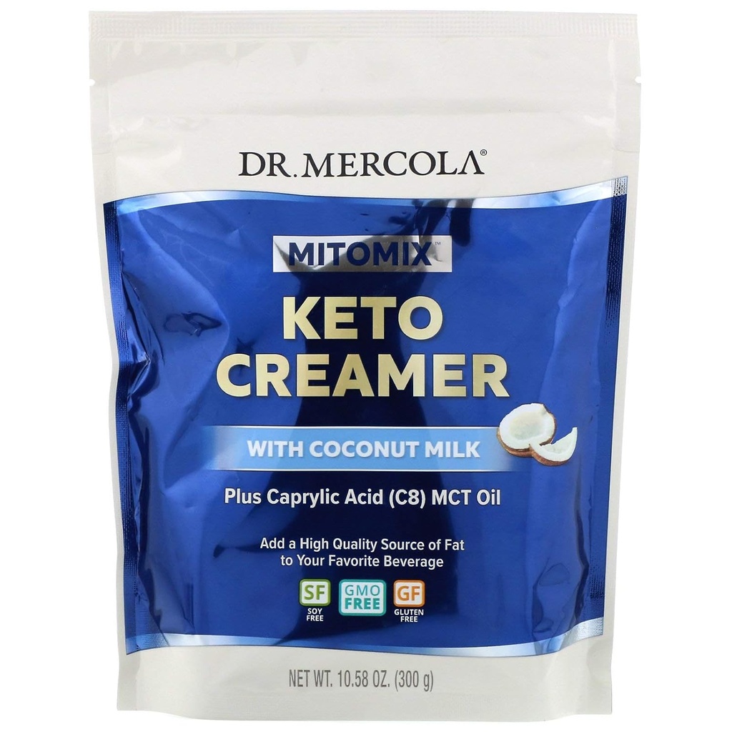 Dr. Mercola MITOMIX Keto Creamer s kokosovým mlékem, 15 Servings, (1 Bag), MCT Oil, non GMO, gluten zdarma, Soy zdarma
