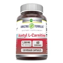 Amazing Applicas Acetyl L-Carnitin dodatek 124; 1200 Mg CLANE124; 120 Veggie Kapsle CLANE124; Non- GMO CLANE124; Gluten Free CLANE124; Made in USA
