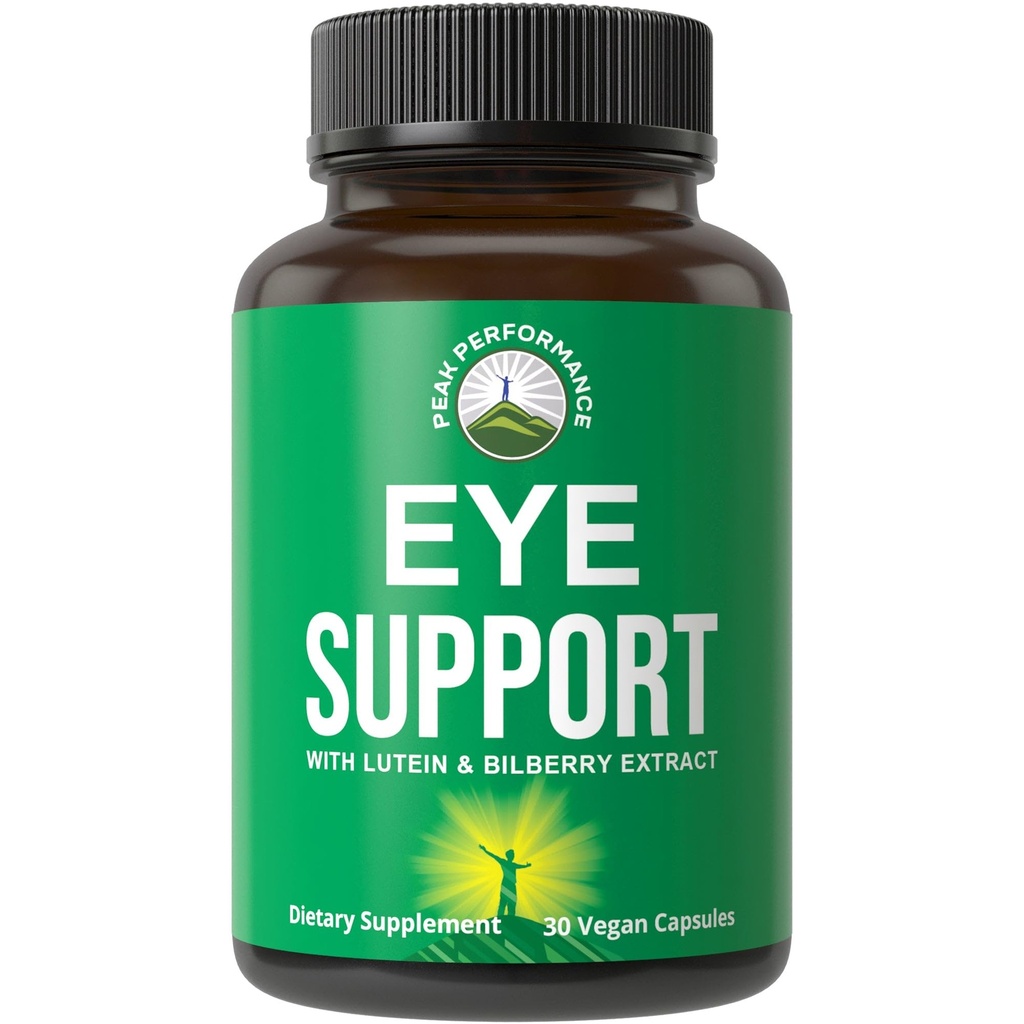 Peak Performance Eye Vitamíny - Macular Support Dodatek s Lutein, Zeaxanthin, Astaxanthin, karotenoidy, Bilberry Extract. Kapsle pro stárnoucí oči, počítač, Smartphone Uživatelé. Vyhněte se degeneraci