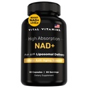 Vitální vitamíny NAD dodatek - NAD + (Nicotinamid Adenine Dinucleotide) pro muže a ženy - Made with Liposomal Delivery - Cellular Anti- Aging Support, Energy, Focus - 30- Day Supply