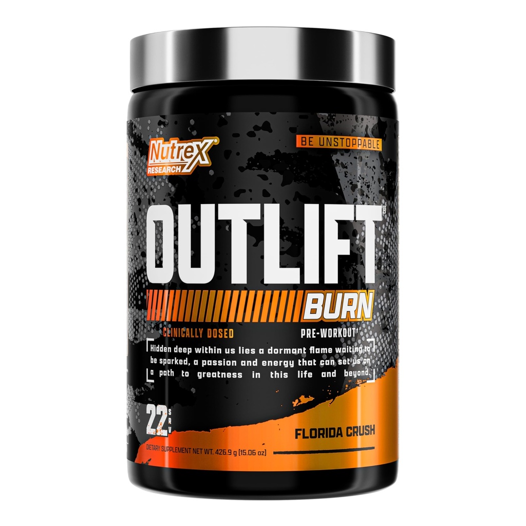Nutrex Outlift Burn Pre- Workout Dodatek pro energii, Focus & Endurance 124; Izolate, L-Citrulline, Beta-Alanin & Caffeine 124; Termogenní vzorec pro výkon (22 Služeb, Florida Crush)