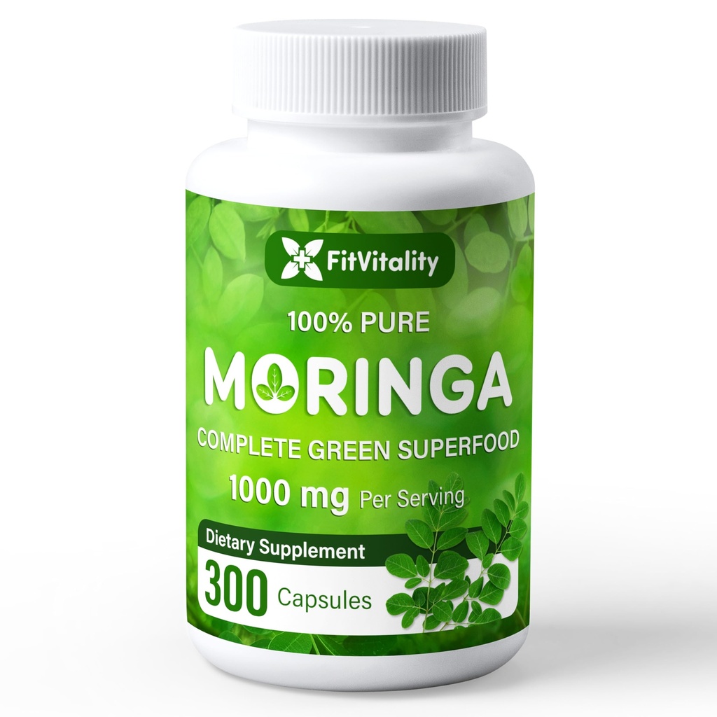 Moringa Kapsle 124; 300 Kapsle 124; Moringa Oleifera PHARMAD124; 10,000mg PHARMAD124; 100% Pure & Natural PHARMAD124; Non- GMO a gluten Free Supplementary 124; Kompletní zelená Superfood PHARD124; Moringa Leaf Extract Powder