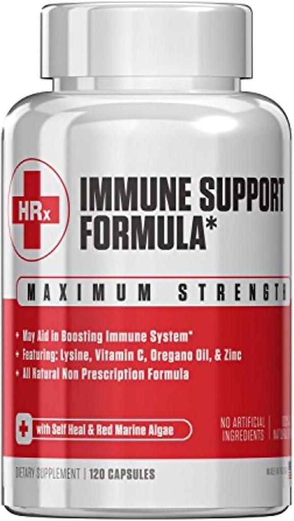 Re + Gen Nutrition Immunition Supplement pro dospělé, přírodní kapsle se zinem, vitamín C, L lysin Amin Amid & Oregano Oil pro silné zdraví imunity u mužů a žen, 120 Kapsle