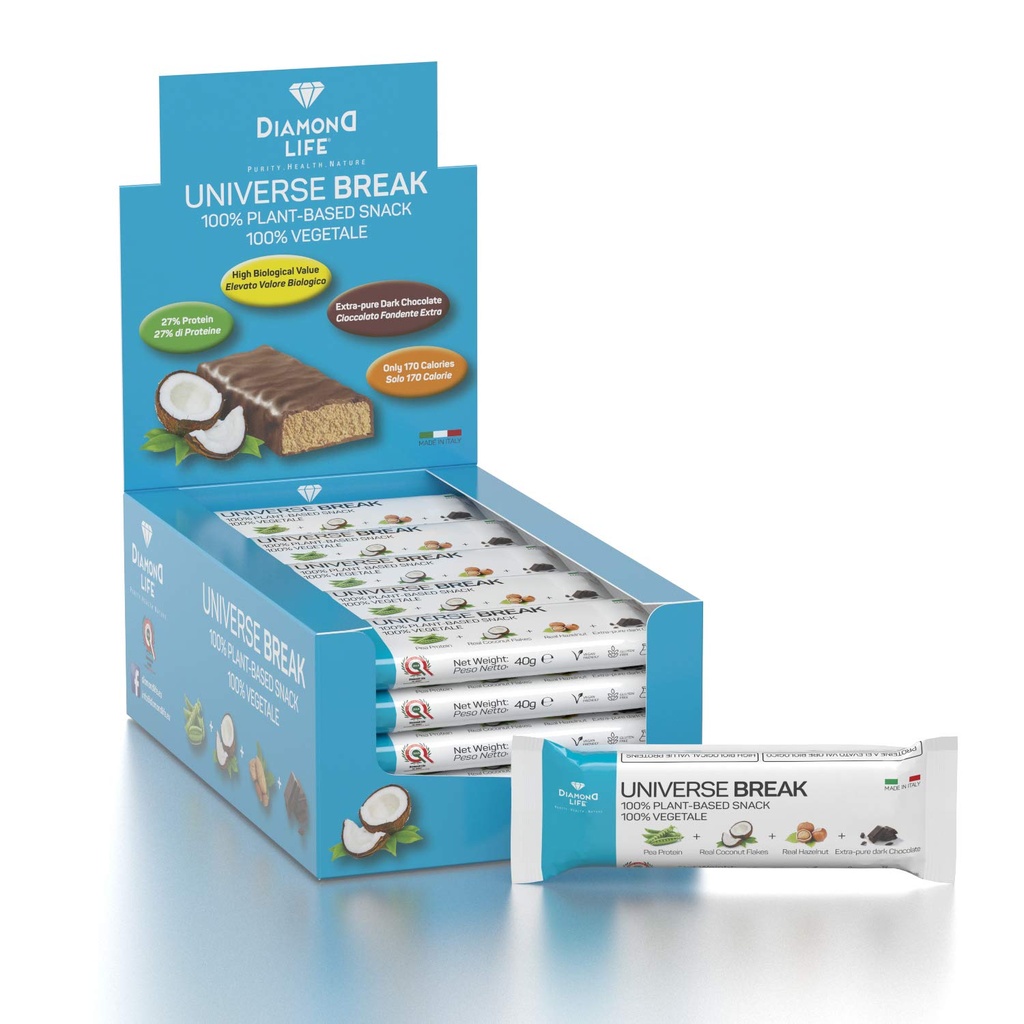 UNIVERSE BREAK - Coconut Flavour - Perfektně vyvážený nízkokalorický rostlinný bar - Diamond Life