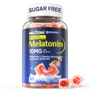 Sugar Free Melatonin Gummies 10mg 20 mg Magnesium Glycinate Melatonin pro dospělé, Ashwagandha, L- Theanine, B6, B12, Lemon Balzám a heřmánek pro hluboké relaxace, Antioxidant, Vegan, 60 Den