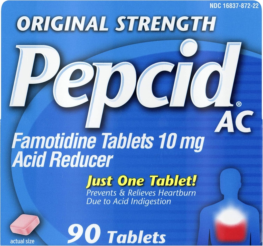 Pepcid AC Původní síla, 10 mg Famotidin for Heartburn Prevention & Relief, 90 ct