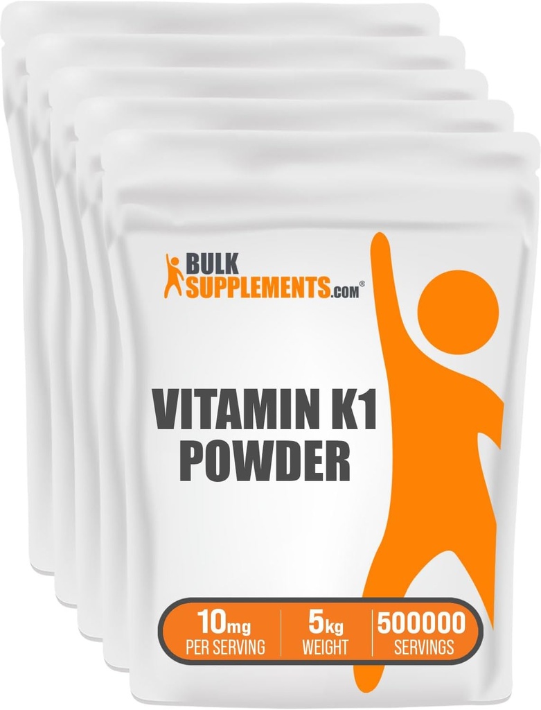 BulkSupplements.com Vitamin K1 prášek - Vitamin K1 dodatek pro podporu zdraví kostí a srdce - Gluten zdarma, 10mg na Serving, 1kg (2,2 kg) (balení po 1)