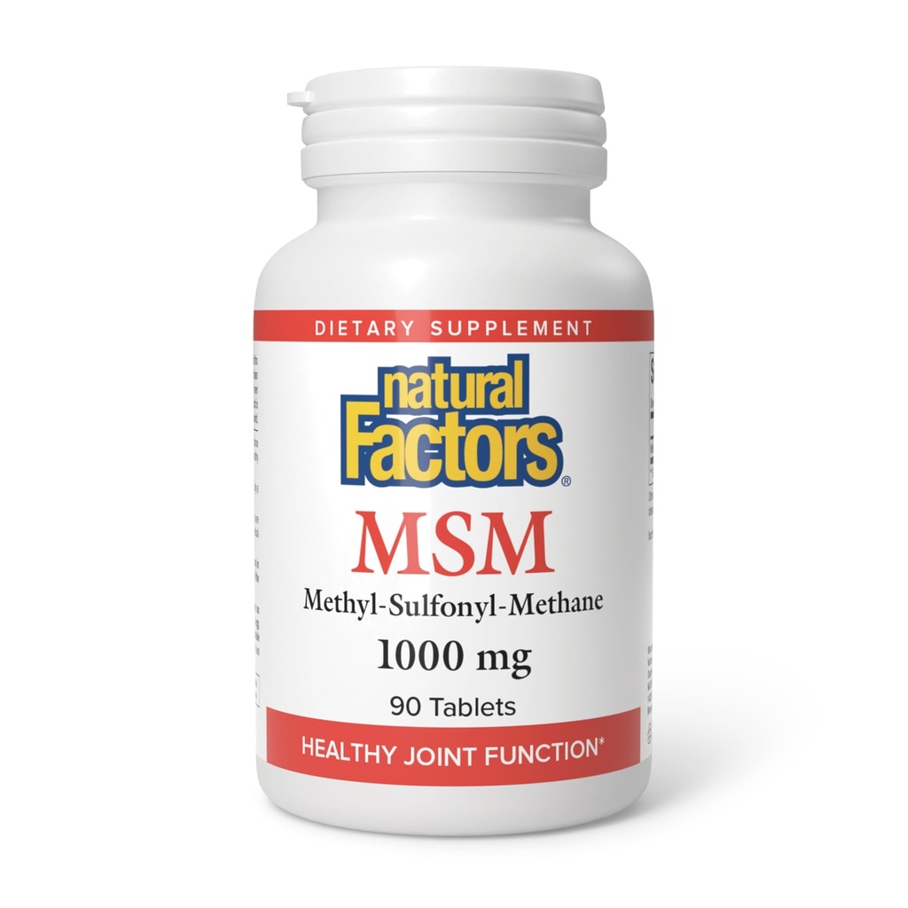 Přírodní faktory, MSM 1000 mg, podporuje zdravé klouby, vlasy, kůže a nehty, 90 tobolek (90 porcí)