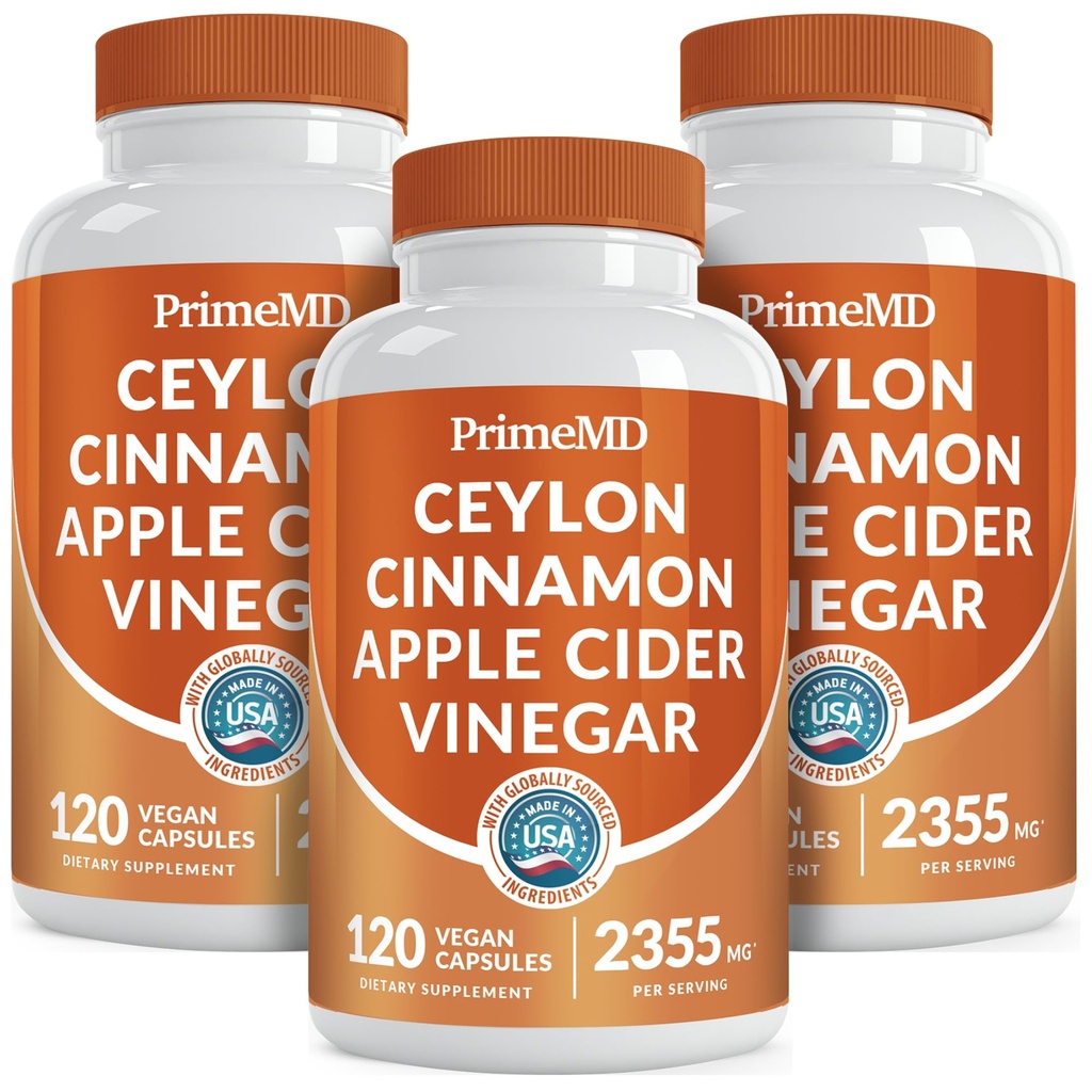 5- in-1 Ceylon Skořice Kapsle 2355mg - Ceylon Skořice a jablečný ocet Kapsle - Kurkuma a Panax Ginseng - Skořice doplňky s bioperínem (120ct, balení po 3)