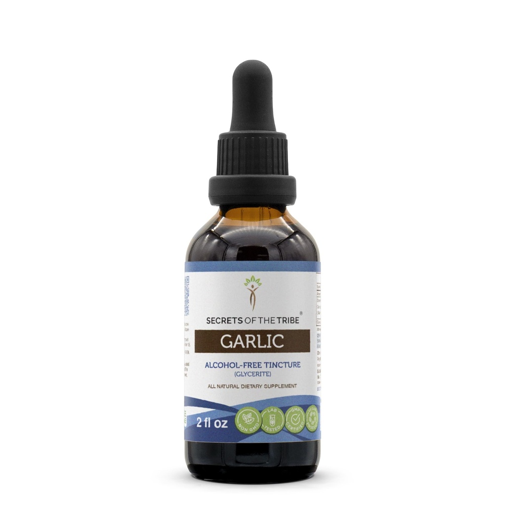 Tajemství Tribe česnekový tinktura Alkoholický extrakt, česnek sušený Bulb (2 FL OZ)