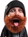 Vousatá hlava Bushy Biker Beard Beanie - Funny Knit Khat and Fake Beard Coaster Black