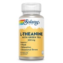 SOLARAY L- Theanine 200mg se zeleným čajem - Zdravá nálada, relaxační a příležitostná stresová podpora - Laboratoř ověřená, Vegan, Gluten Free - 90 Služeb, 90 VegCaps