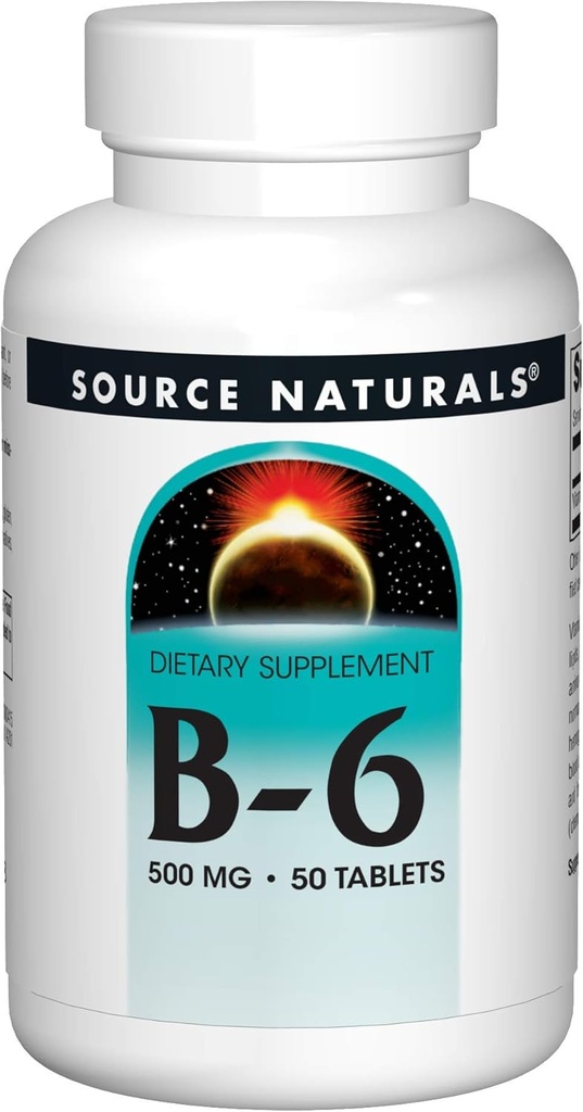 Zdroj Naturals Vitamin B-6, 500 mg Podpora imunitního systému - 50 tablet
